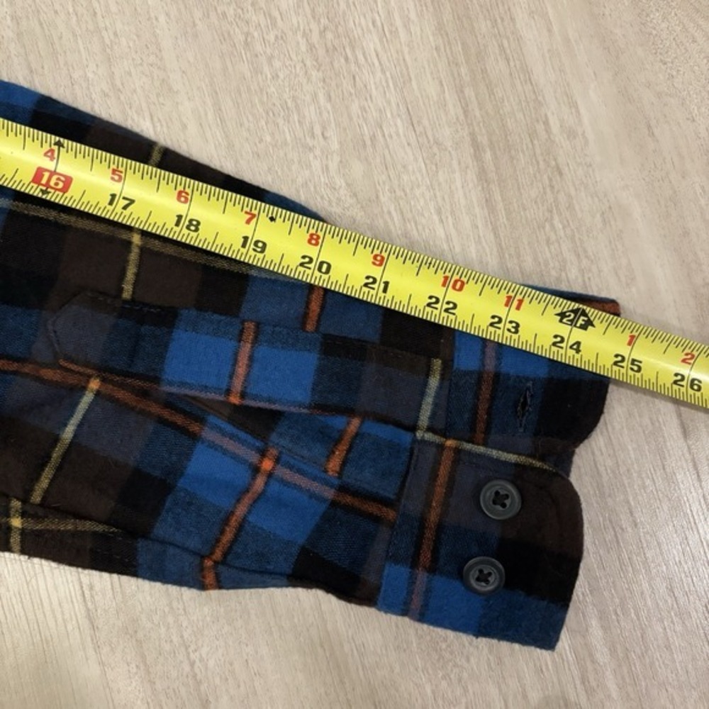 Vtg‎ LL Bean Flannel Shirt Mens L Blue Scotch Plaid Button Down Hiking Outdoor - Picture 10 of 11